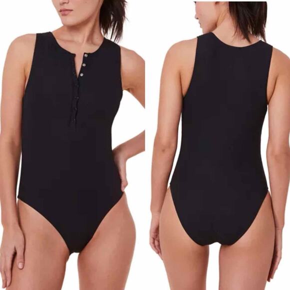 Andie Malibu Snap Front One Piece Swimsuit Black Size Large - Picture 6 of 9